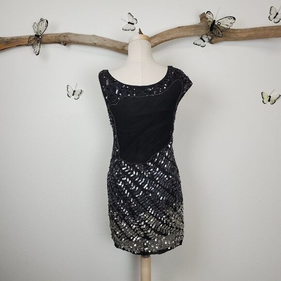 Alice + olivia black and silver ombre sequin dress - Picture 5 of 8